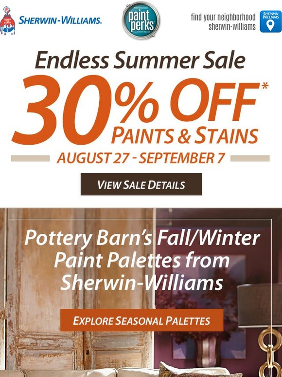 Sherwin Williams Home See Pottery Barns NEW Color Palettes 30 Off