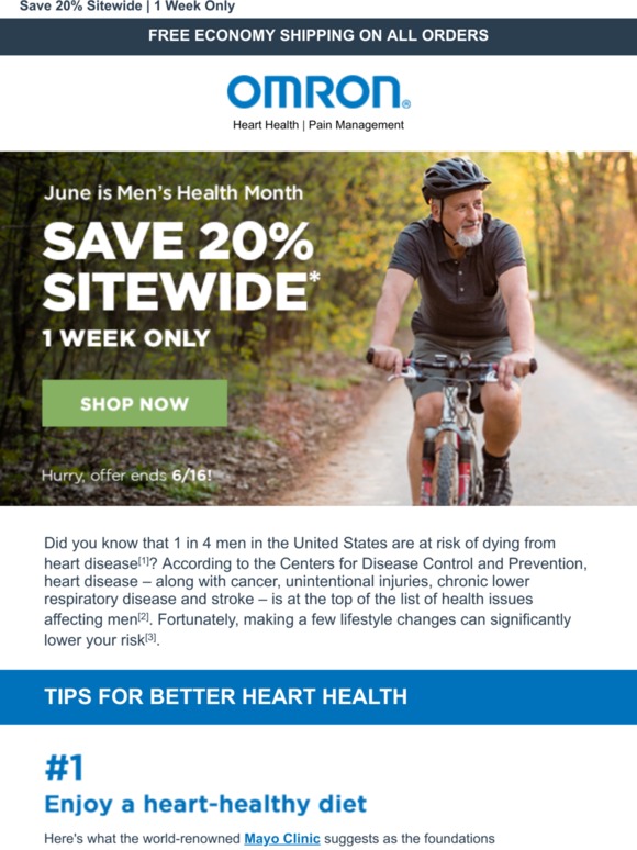 Omron Healthcare 1 Week Only Save 20 Sitewide Top Tips For Mens