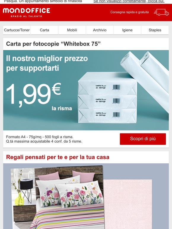 Mondoffice Carta A4 A Soli 1 99 Euro La Risma E Regali Per Te E Per La