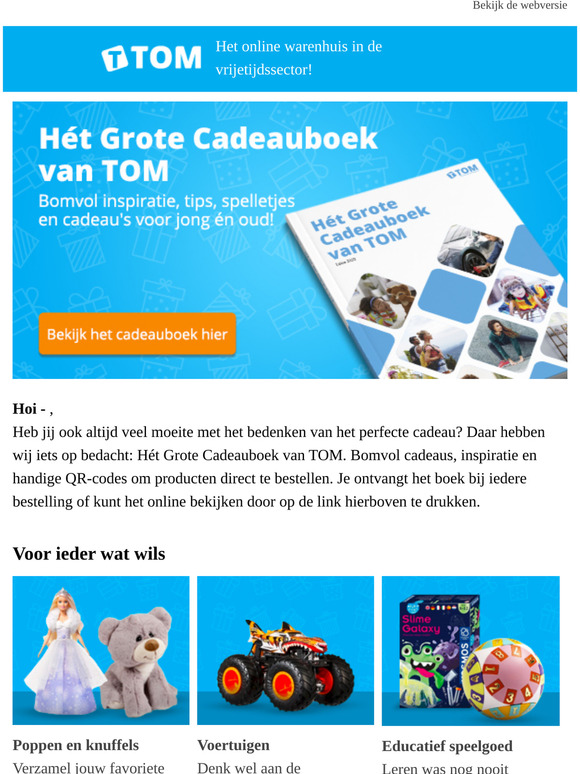 Internet toys Hét Grote Cadeauboek van TOM Milled