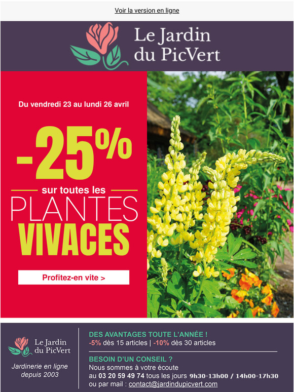 Jardin Du Pic Vert De 6000 Plantes En Ligne 25 Sur Toutes Les