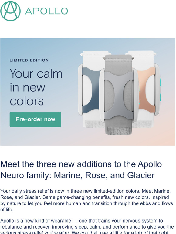 Apollo Neuroscience New Apollo Neuro In Limited Edition Colors Milled