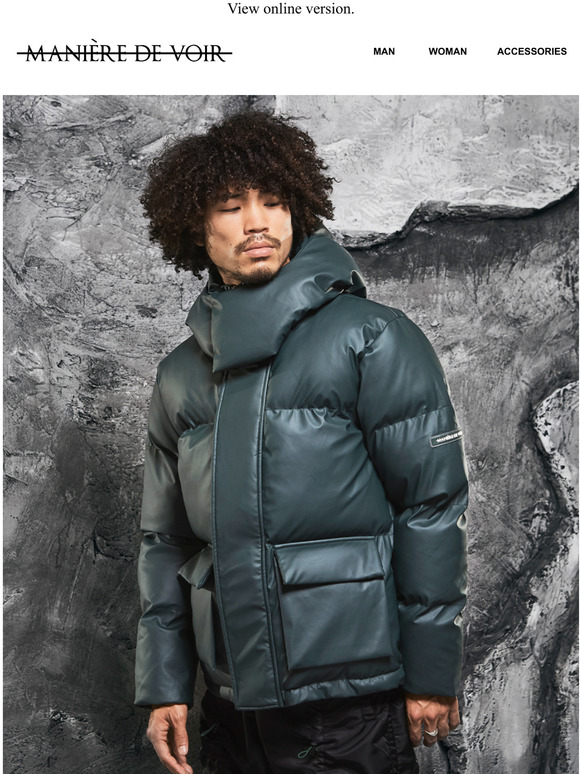 Mani Re De Voir Limited Edition Wrap Neck Puffer Jacket Milled