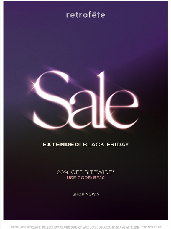 Retrofete EXTENDED BLACK FRIDAY SALE Milled