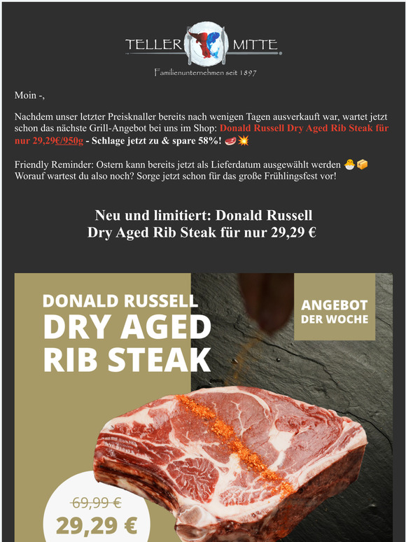 Tellermitte Auf Donald Russell Dry Aged Rib Steaks Milled