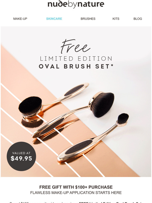 Nude By Nature Free Oval Brush Set Your Dream Complexion Routine