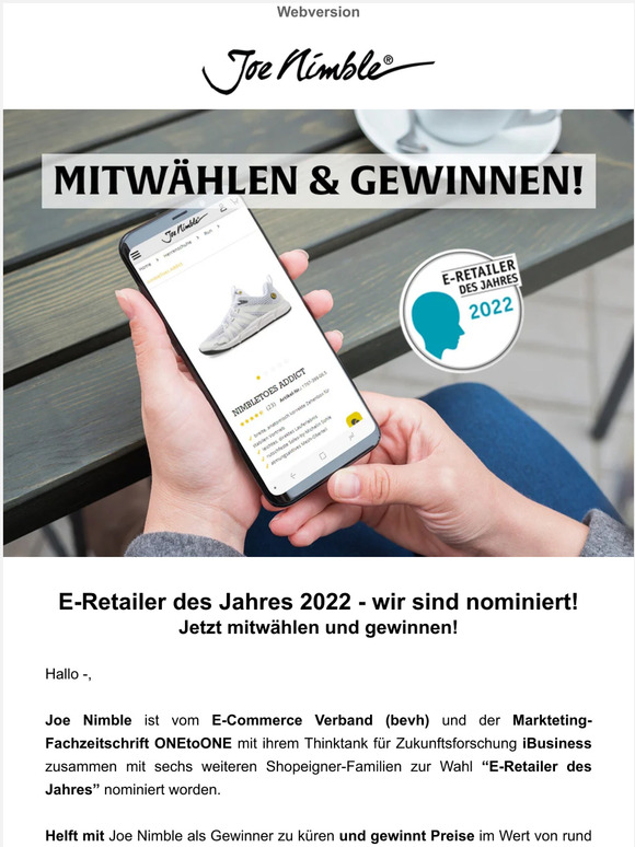 Joe Nimble De E Retailer Des Jahres Wir Sind Nominiert Milled