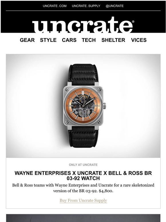 Uncrate Wayne Enterprises X Uncrate X Bell Ross Br Watch