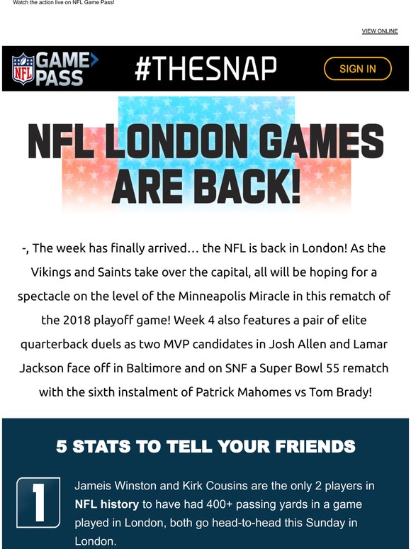 Nfl Gamepass Dk The Nfl London Games Are Here Milled