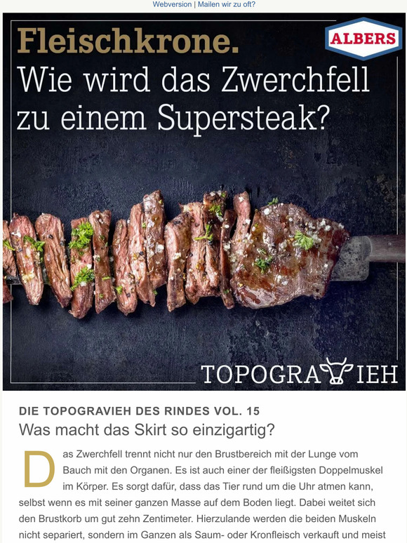 Albers Food Shop De Wie Wird Das Zwerchfell Zu Einem Supersteak Milled