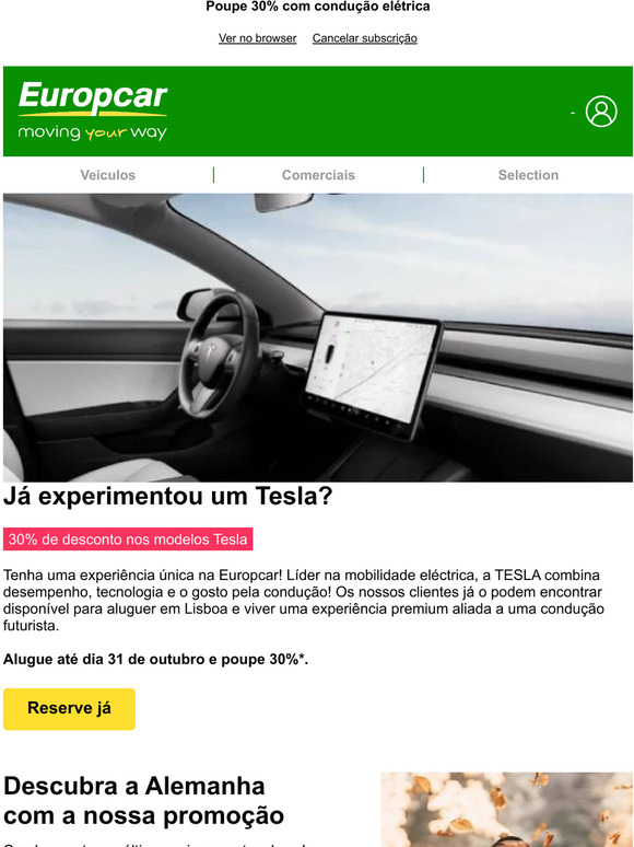 Europcar IT 30 De Desconto No Tesla Model 3 E Model Y Milled