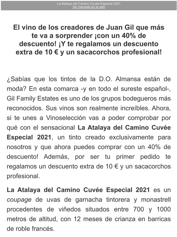 VinoSeleccion 40 DTO De Los Creadores De Juan Gil Atalaya Del