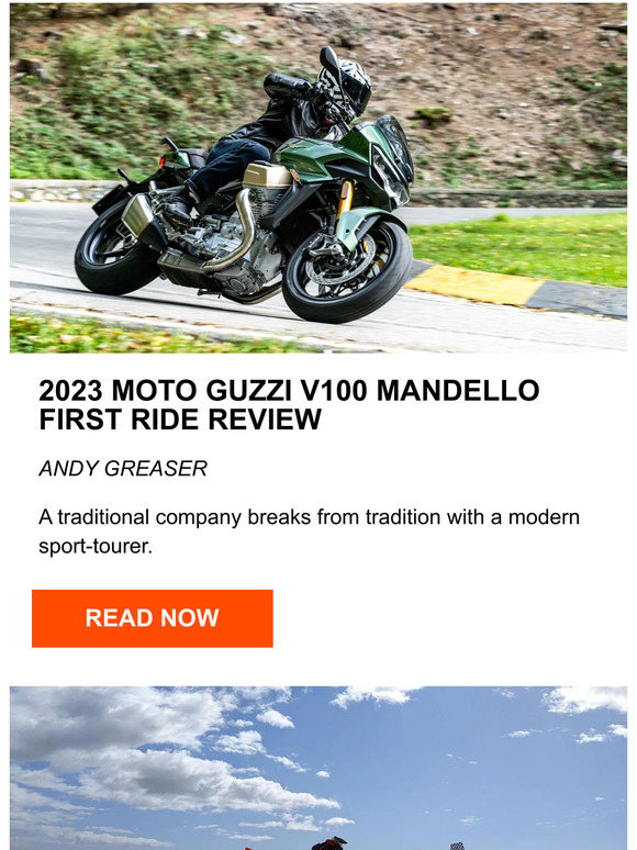 Revzilla CT Digest 2023 Moto Guzzi V100 Mandello First Ride Review