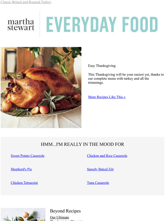 Martha Stewart A Classic Thanksgiving MenuPlus A Detailed Schedule