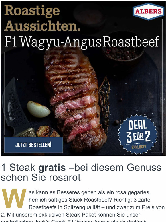 Albers Food Shop De Roastige Aussichten F Wagyu Angus Roastbeef Milled