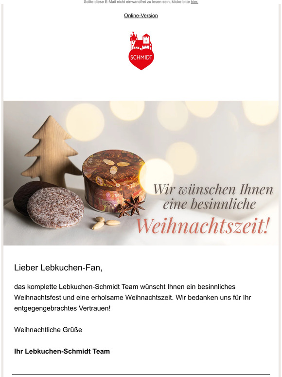 Nürnberger Lebkuchen andere feine Spezialitäten Ein frohes Fest