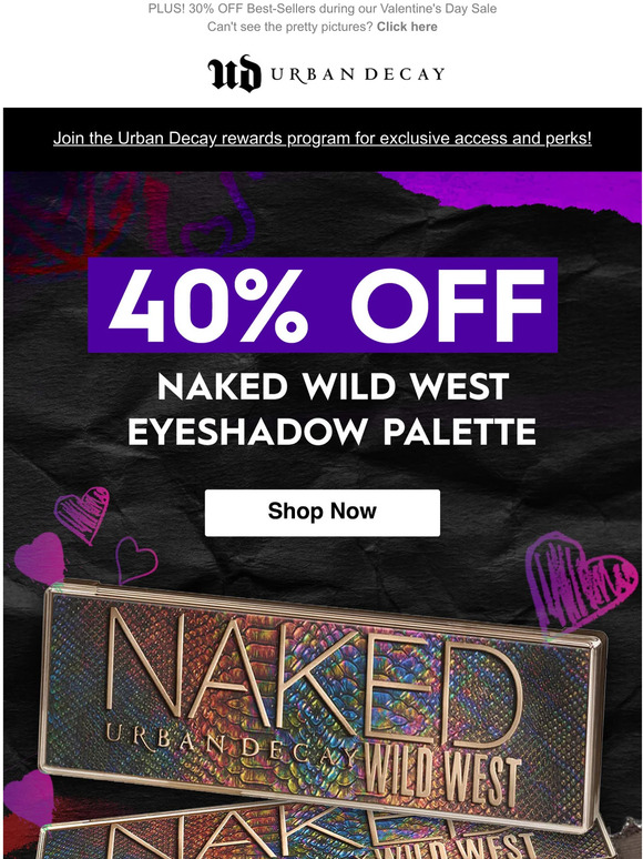 Urban Decay Off Naked Wild West Eyeshadow Palette Milled