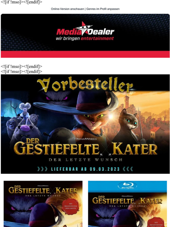 Media Dealer Shopping Der Gestiefelte Kater Der Letzte Wunsch