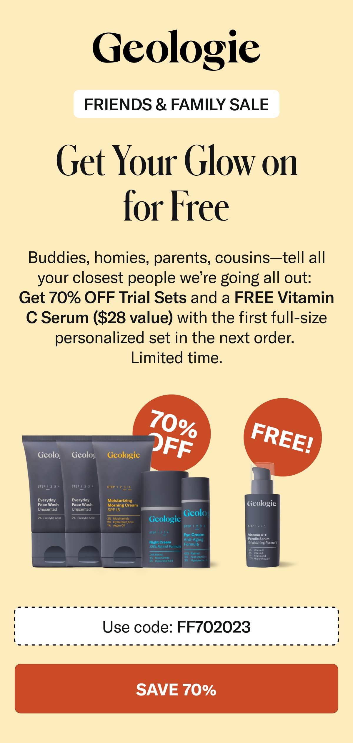 Geologie WHOAFREE Vitamin C Serum And 70 OFF Trial Sets Milled