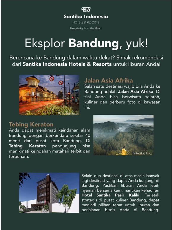 Santika Hotels And Resorts Beragam Destinasi Di Bandung Yang Bisa Kamu