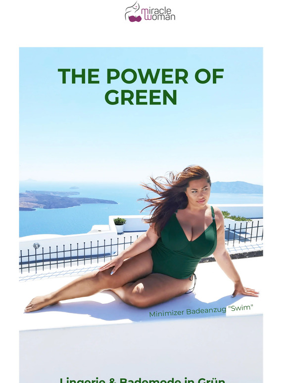 Miracle Woman Dessous für große Oberweiten The Power of Green und 15