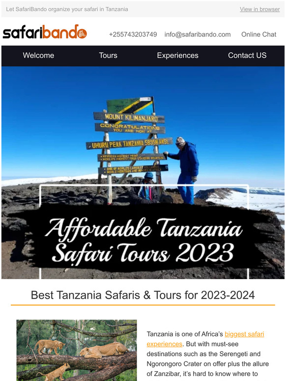 Safaribando Affordable Tanzania Safari Packages For Milled