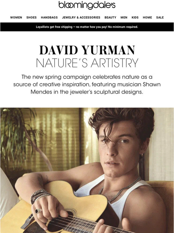 Bloomingdale S David Yurman Welcomes Shawn Mendes Milled