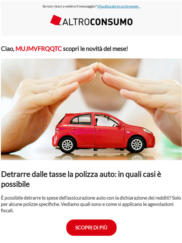 Altroconsumo It Detrarre Dalle Tasse La Polizza Auto In Quali Casi