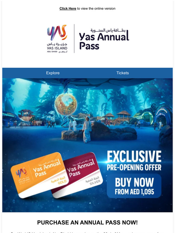 Yasisisland Ae Exclusive Pre Opening Offer The Yas Annual Pass Now