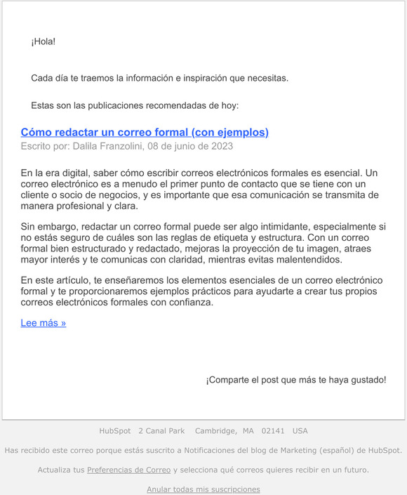 HubSpot Cómo redactar un correo formal con ejemplos Milled