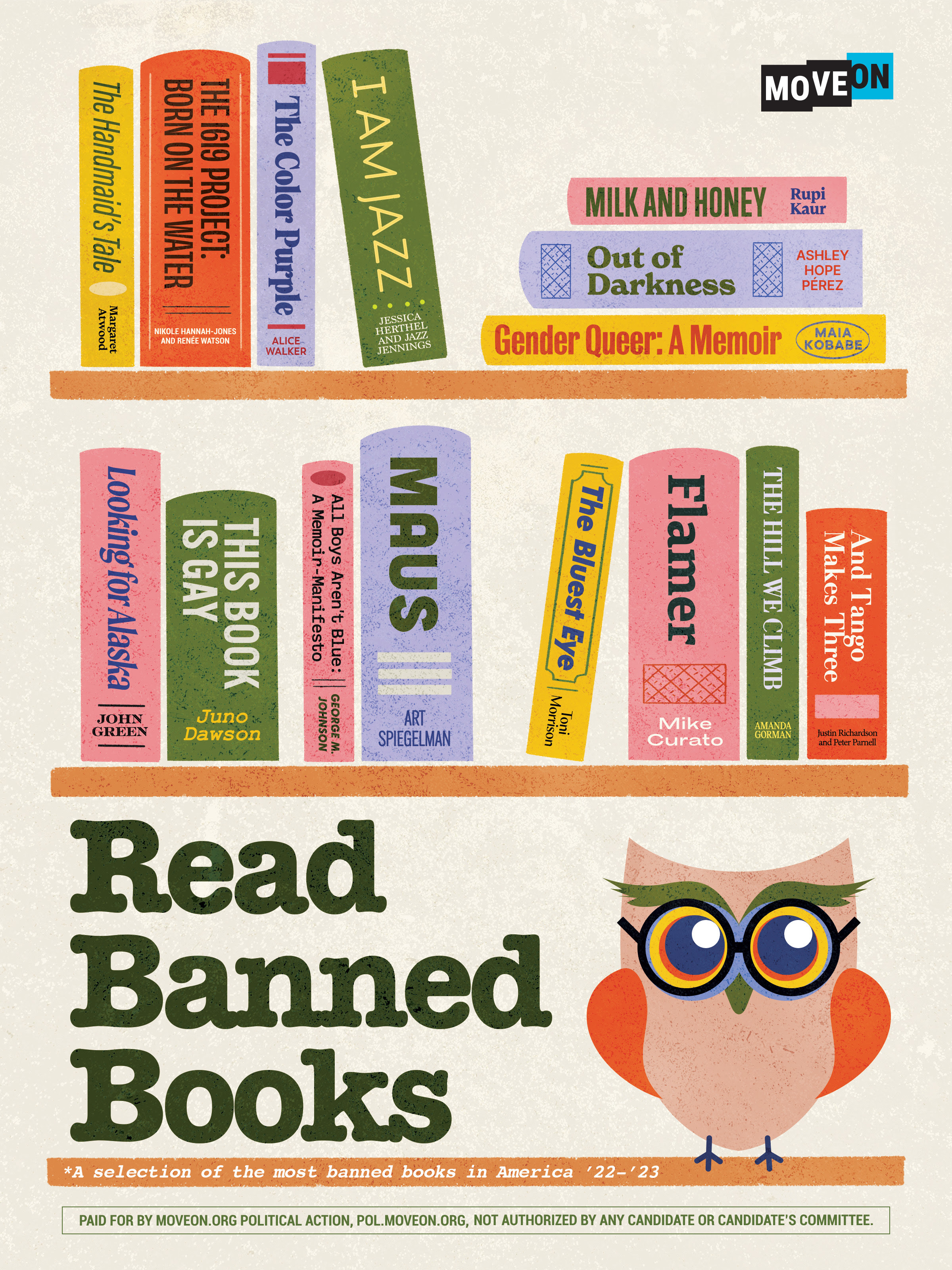 MoveOn Banned Book Poster Limited Edition Milled