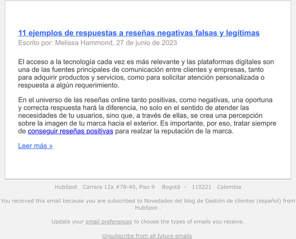 Hubspot Ejemplos De Respuestas A Rese As Negativas Falsas Y