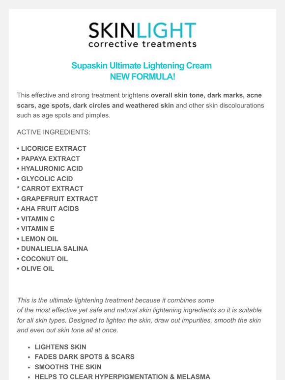 Skinlight Ultimate Lightening Cream Improved Formula Milled