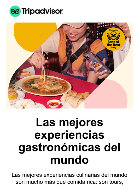 TripAdvisor ES Las mejores experiencias gastronómicas del 2023 son