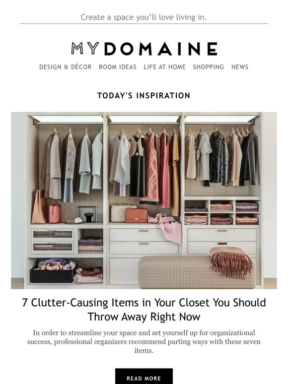 MyDomaine 7 Clutter Causing Items In Your Closet You Should Throw Away