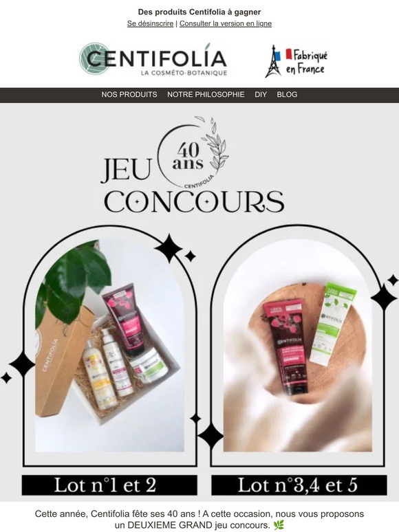 Centifolia C Grand Jeu Concours Ans Des Produits