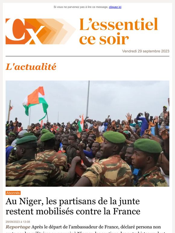 La Croix CPA Au Niger La France Persona Non Grata JO 2024 J 300