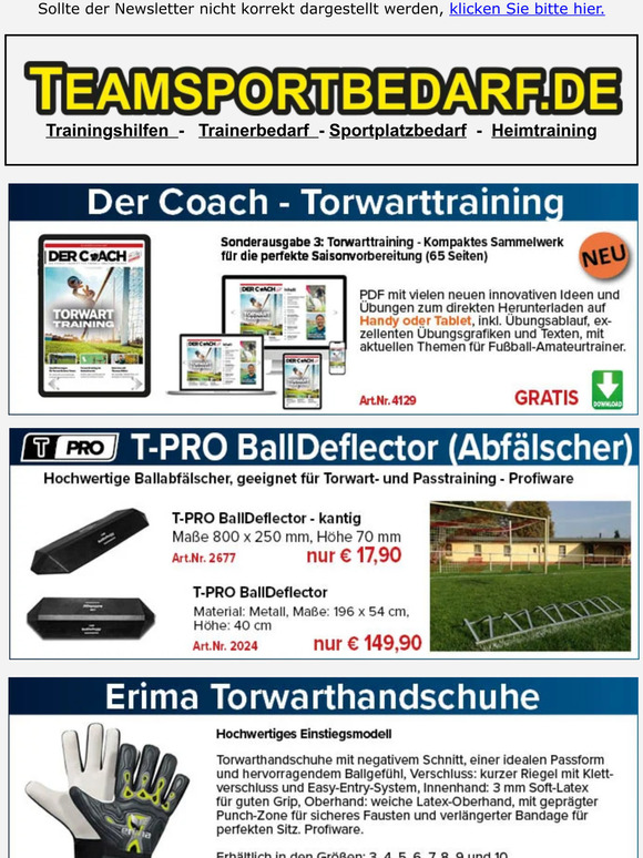 Teamsportbedarf De NEUE AUSGABE Der Coach Torwarttraining GRATIS