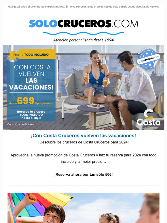 Solo Cruceros Vacaciones Con Costa Cruceros Milled