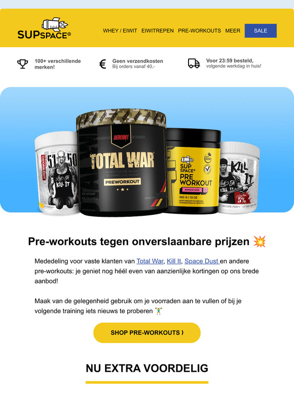 Supspace LAATSTE KANS Hoge Korting Op Pre Workouts Milled