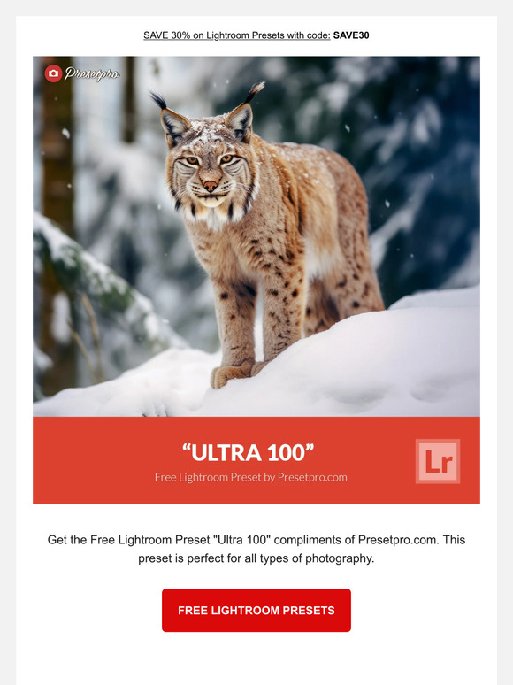 Presetpro Lightroom Presets FREE Lightroom Preset Ultra 100 Milled