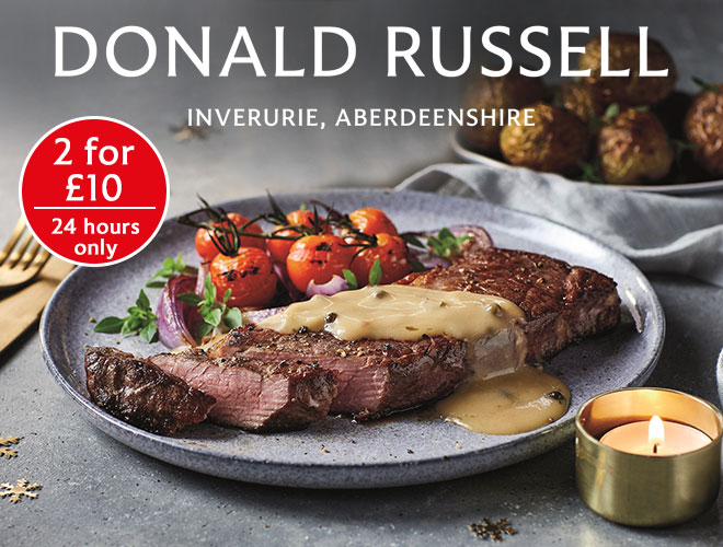 Donald Russell FLASH 2 Sirloin Steaks 10 Milled