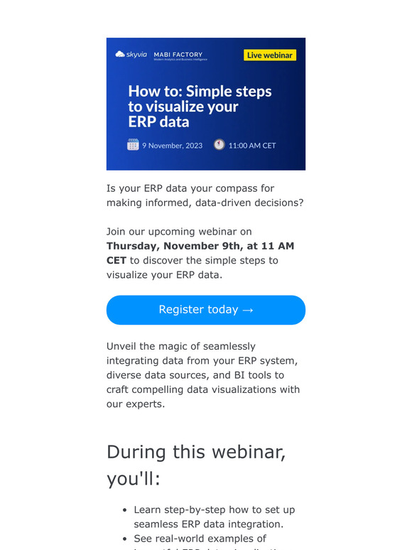 Devart How To Visualize Your ERP Data Learn At The Webinar Milled