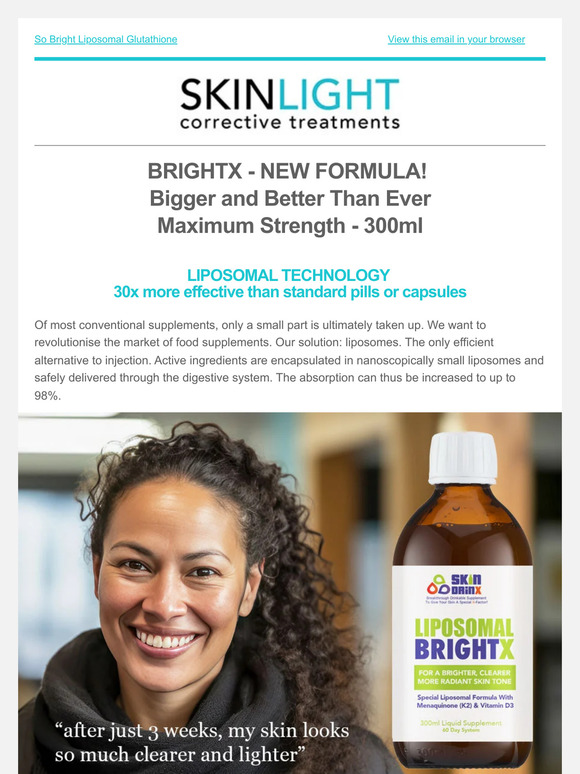 Skinlight Liposomal Liquid Skin Brightening Supplement Milled