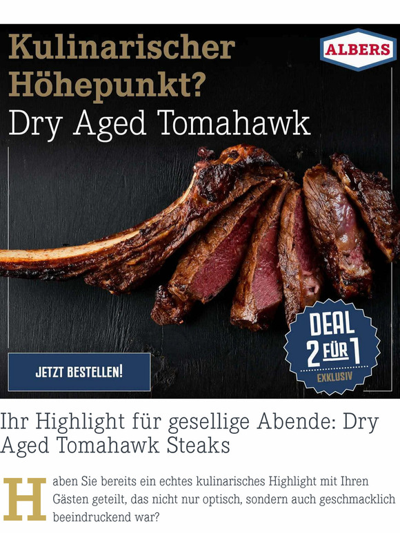 Albers Food Shop De Kulinarischer H Hepunkt Dry Aged Tomahawk Milled