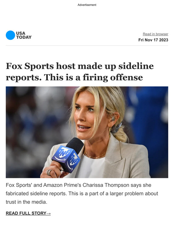 USA TODAY Top Stories Fox Sports Host Charissa Thompson Says She Made