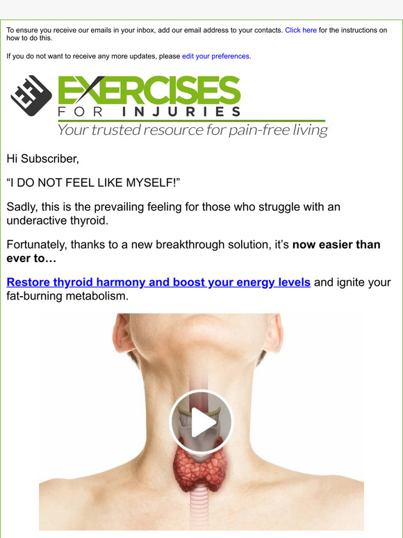 Exercisesforinjuries Early Warning Signs Of Thyroid Problems Write