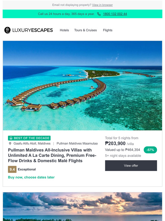 Luxury Escapes Uk Tick Off Your Bucket List Pullman Maldives All