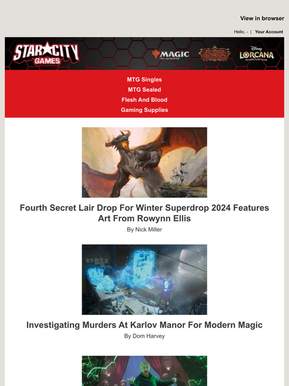 Star City Comics Games Secret Lair Winter Superdrop Featuring Rowynn