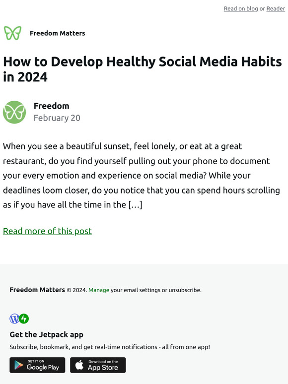 Freedom How To Develop Healthy Social Media Habits In 2024 Milled